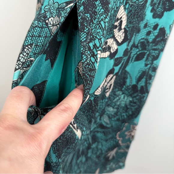 Maeve Teal and Black Lace Midi Dress - Picture 4 of 10